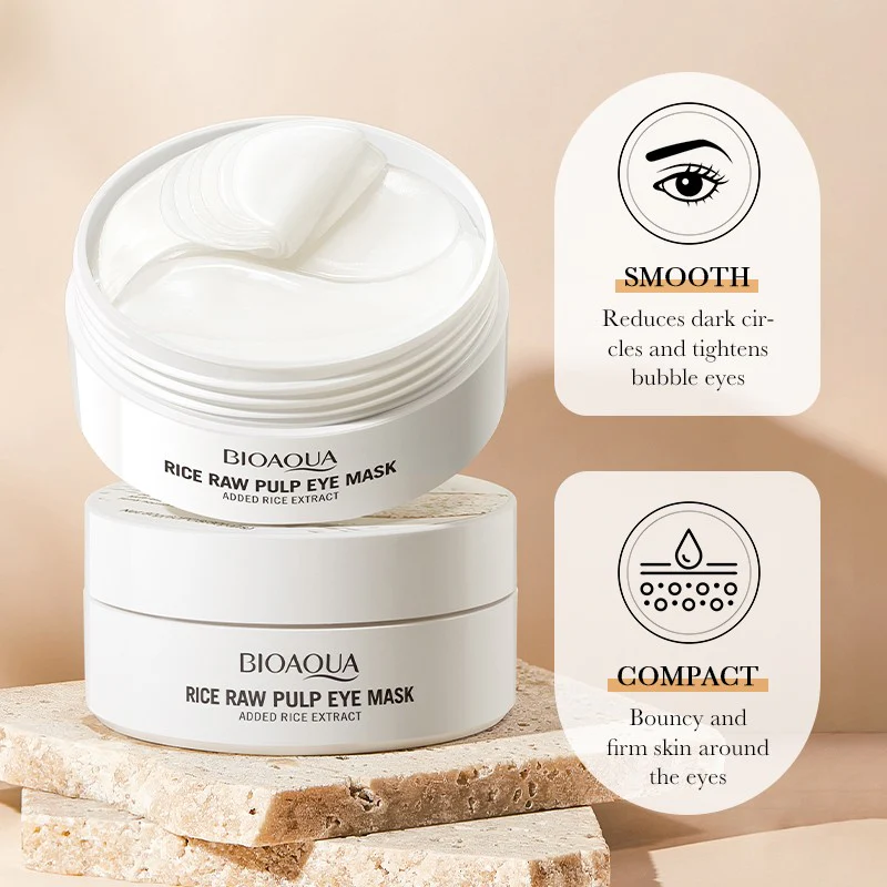 BIOAQUA Rice Raw Pulp Eye Mask - Dark Circle & Eye Bag Reduction - 60 Patches - Image 5