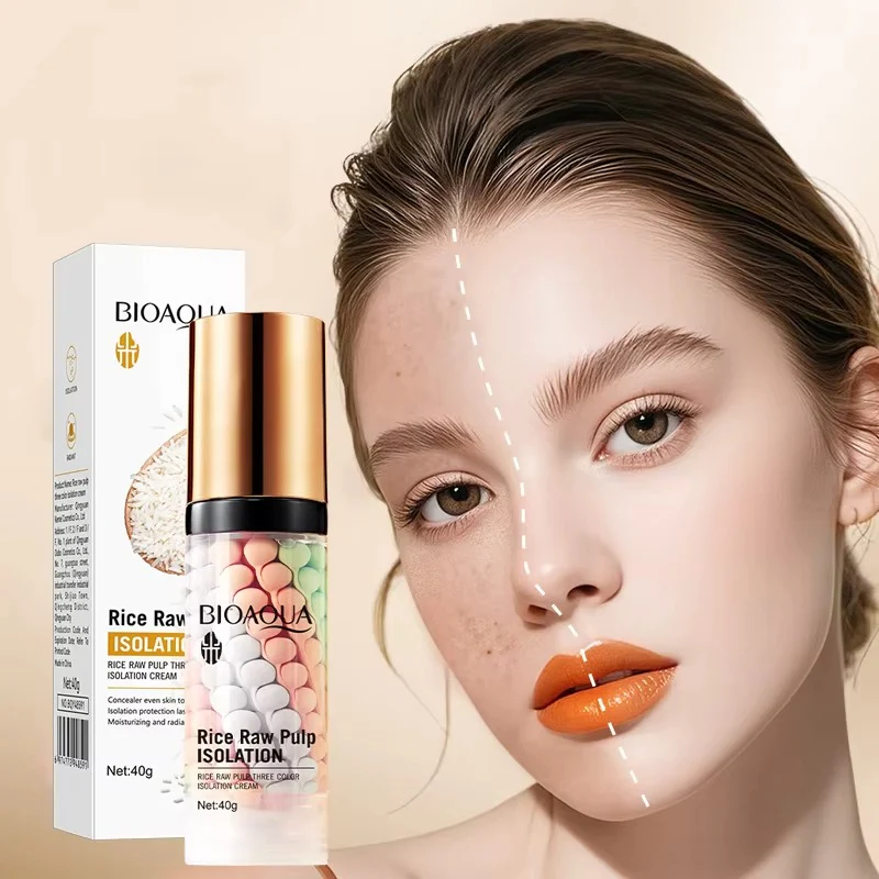 BIOAQUA Rice Raw Pulp Three Color Isolation Cream – 40g - Image 5