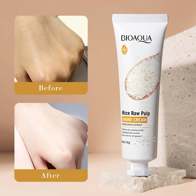 BIOAQUA Rice Raw Pulp Moisturizing Hand Cream 30g - Image 4