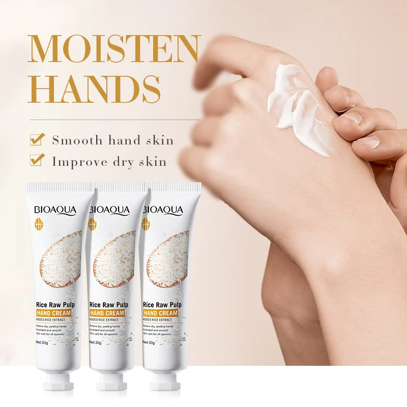 BIOAQUA Rice Raw Pulp Moisturizing Hand Cream 30g - Image 5