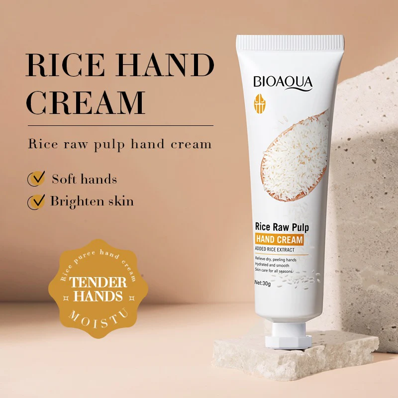 BIOAQUA Rice Raw Pulp Moisturizing Hand Cream 30g - Image 7