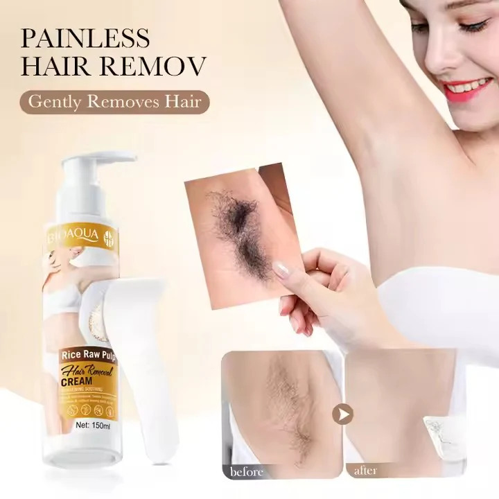 BIOAQUA Rice Raw Pulp Smoothing Hair Removal Cream 150ml - Image 3