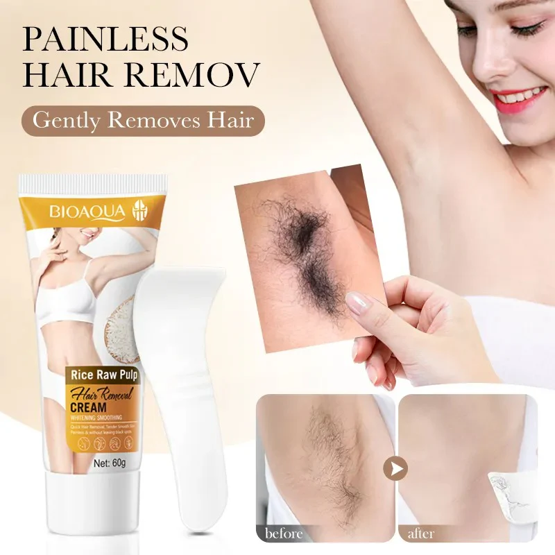 BIOAQUA Rice Raw Pulp Smoothing Hair Removal Cream 60gm - Image 4