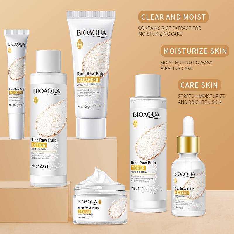 BIOAQUA All in One Rice Raw Pulp Skin Care Products Set - Image 4