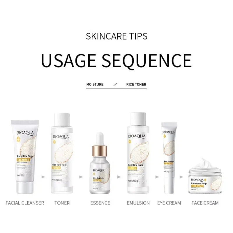 BIOAQUA All in One Rice Raw Pulp Skin Care Products Set - Image 5