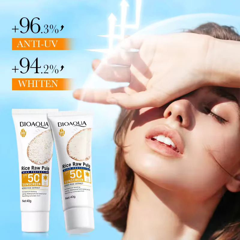 BIOAQUA Rice Sunscreen SPF50+ PA+++ - Waterproof & Sweat-Proof - 40g - Image 4