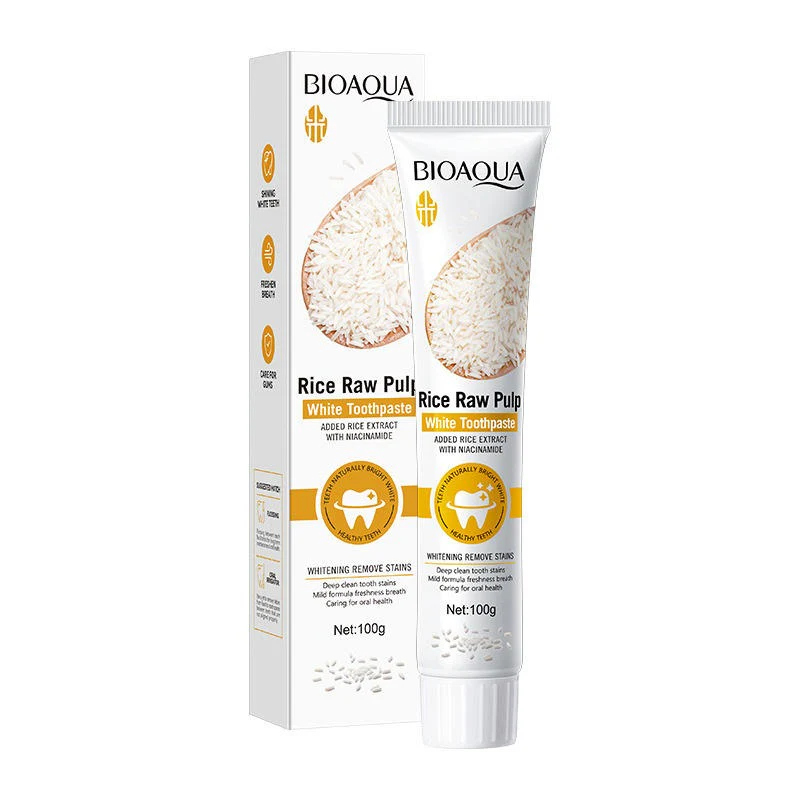 BIOAQUA Rice Raw Pulp Whitening Toothpaste – 100g