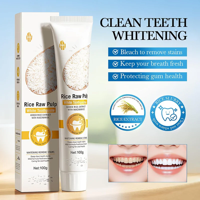 BIOAQUA Rice Raw Pulp Whitening Toothpaste – 100g - Image 4