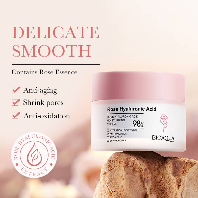 Bioaqua Rose Hyaluronic Acid Moisturizing Face Cream 50g - Image 3