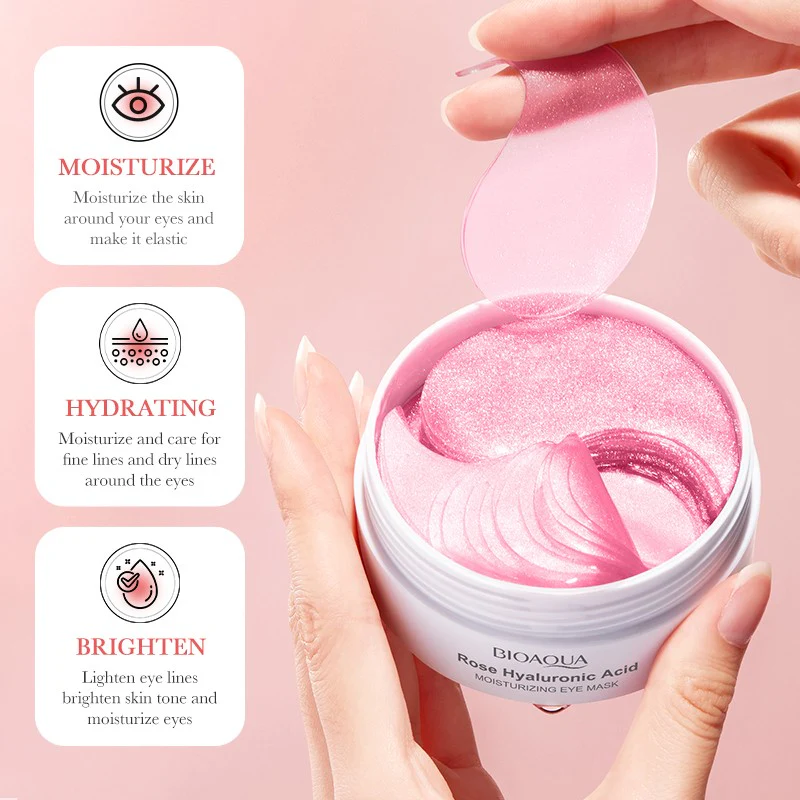 BIOAQUA Rose Hyaluronic Acid Moisturizing Eye Mask 30 Pairs 80g - Image 3