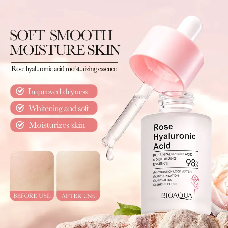 BIOAQUA Hyaluronic Acid & Rose Face Serum - Moisturizing & Anti-Aging Essence - 30ml - Image 3
