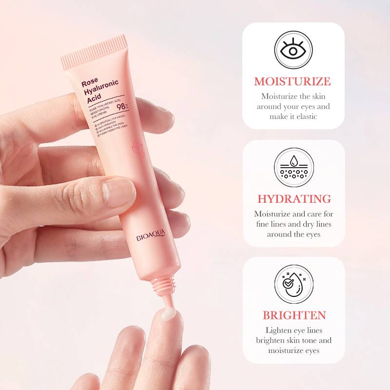 BIOAQUA Rose Eye Cream - Hyaluronic Acid Moisturizing Eye Care - 20g - Image 4