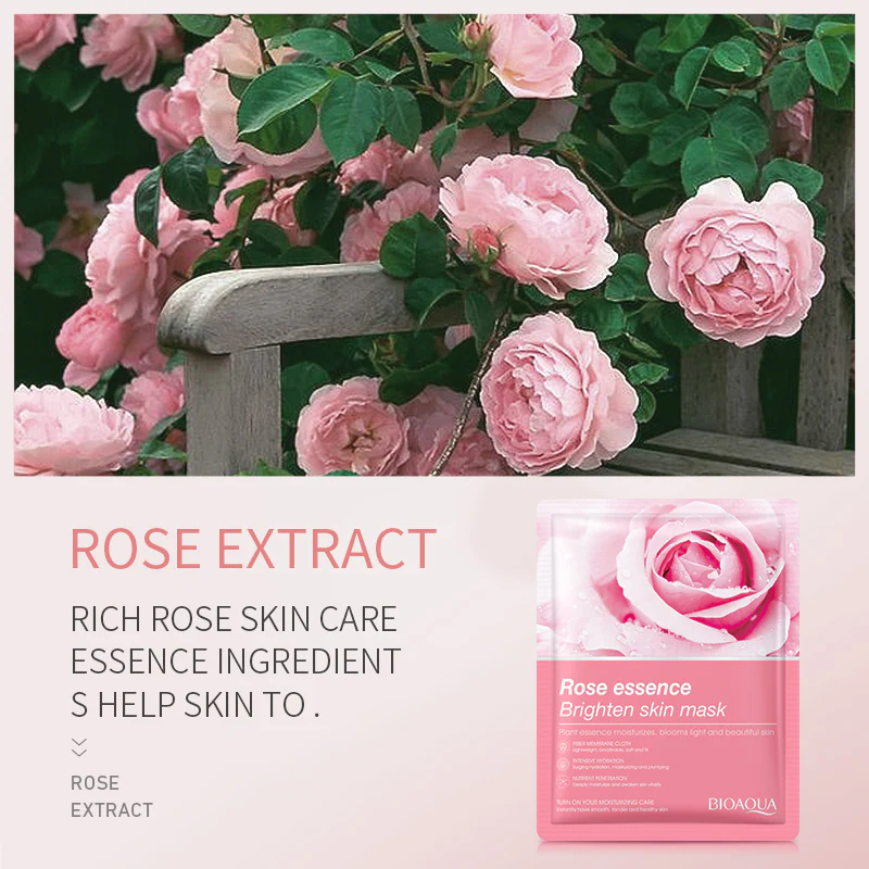 BIOAQUA Rose Essence Brighten Skin Face Sheet Mask 25g - Image 3