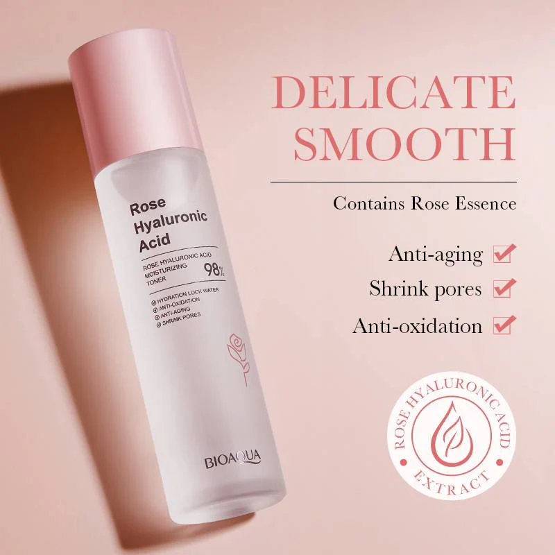 Bioaqua Rose Hyaluronic Acid Moisturizing Nourishing Toner 100ml - Image 3