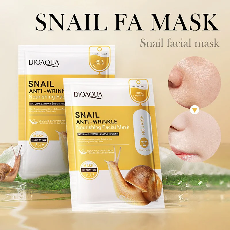BIOAQUA Snail Anti-Wrinkle Nourishing Facial Sheet Mask - Image 4