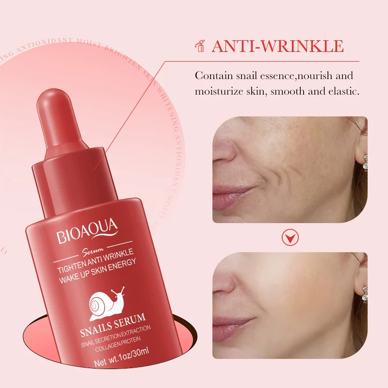 BIOAQUA Tighten Anti Wrinkle Snails Face Serum 30ml - Image 4