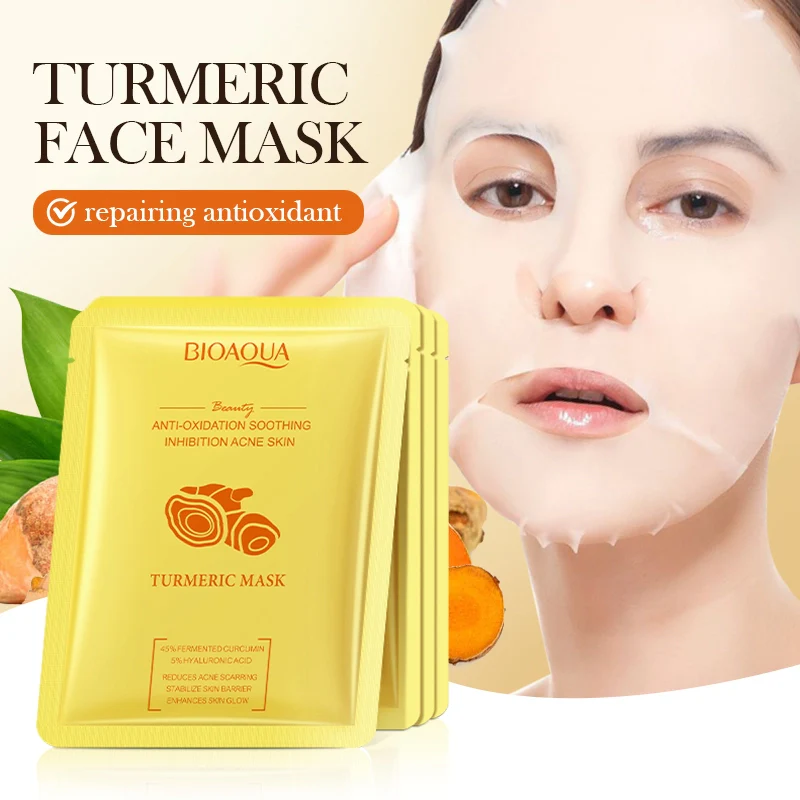BIOAQUA Turmeric Anti-Oxidation Soothing Facial Mask 25g - Image 2