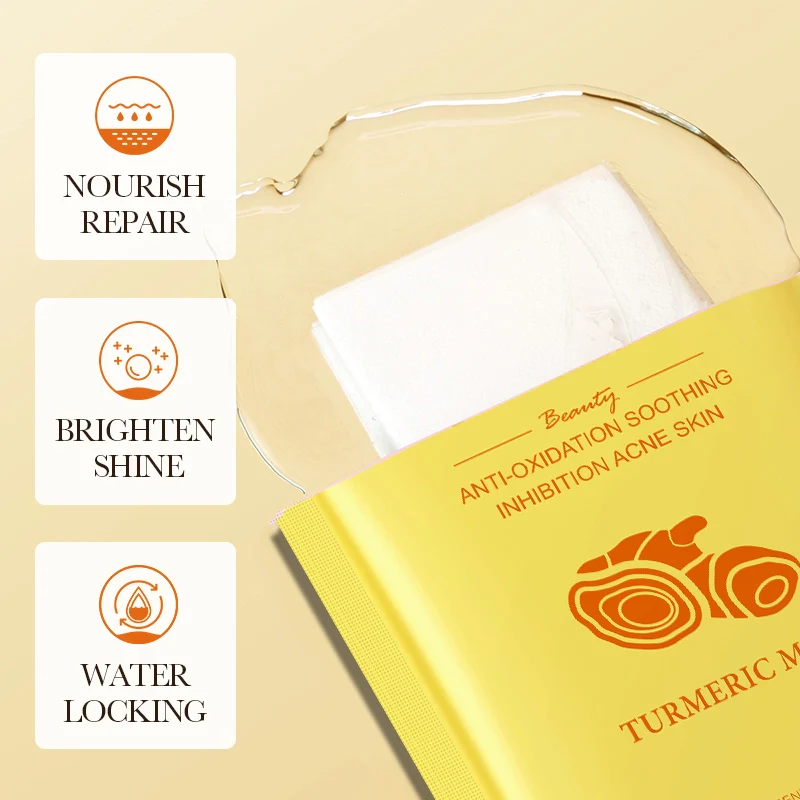 BIOAQUA Turmeric Anti-Oxidation Soothing Facial Mask 25g - Image 3