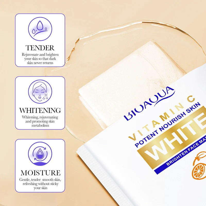 BIOAQUA Vitamin C White Brighten Facial Sheet Mask 25ml - Image 2