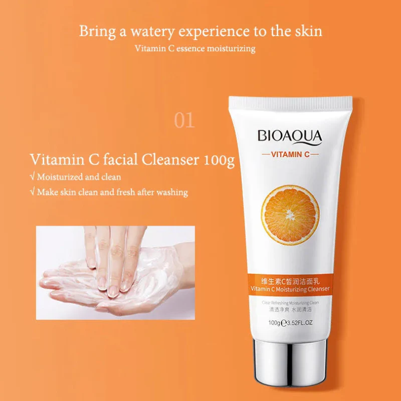 BIOAQUA 6-in-1 Vitamin C Skincare Gift Set - Brightening & Hydrating Care Kit - Image 3
