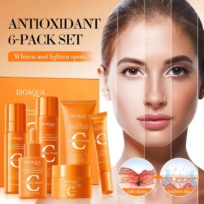 BIOAQUA Vitamin C Skincare Set - 6-Piece Whitening & Antioxidant Kit - Image 3