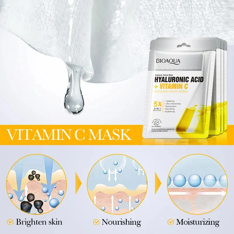 BIOAQUA Hyaluronic Acid & Vitamin C Facial Sheet Mask - Image 2