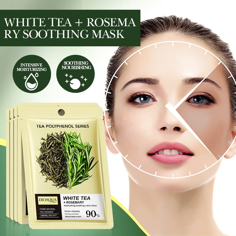 BIOAQUA White Tea & Rosemary Moisturizing Soothing Facial Sheet Mask 25ml - Image 3