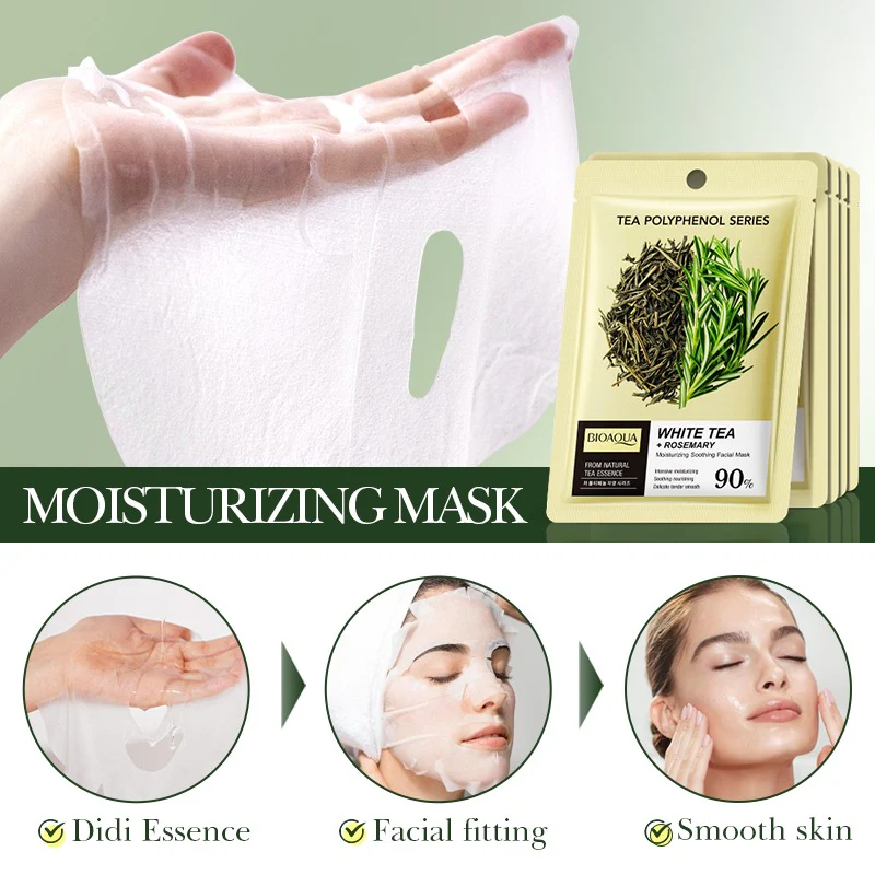 BIOAQUA White Tea & Rosemary Moisturizing Soothing Facial Sheet Mask 25ml - Image 5
