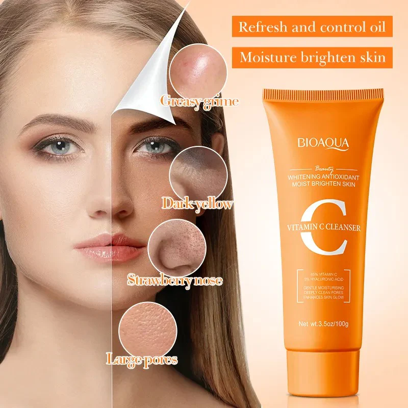 BIOAQUA Whitening Antioxidant Vitamin C Facial Cleanser 100g - Image 4