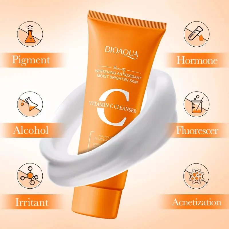 BIOAQUA Whitening Antioxidant Vitamin C Facial Cleanser 100g - Image 5
