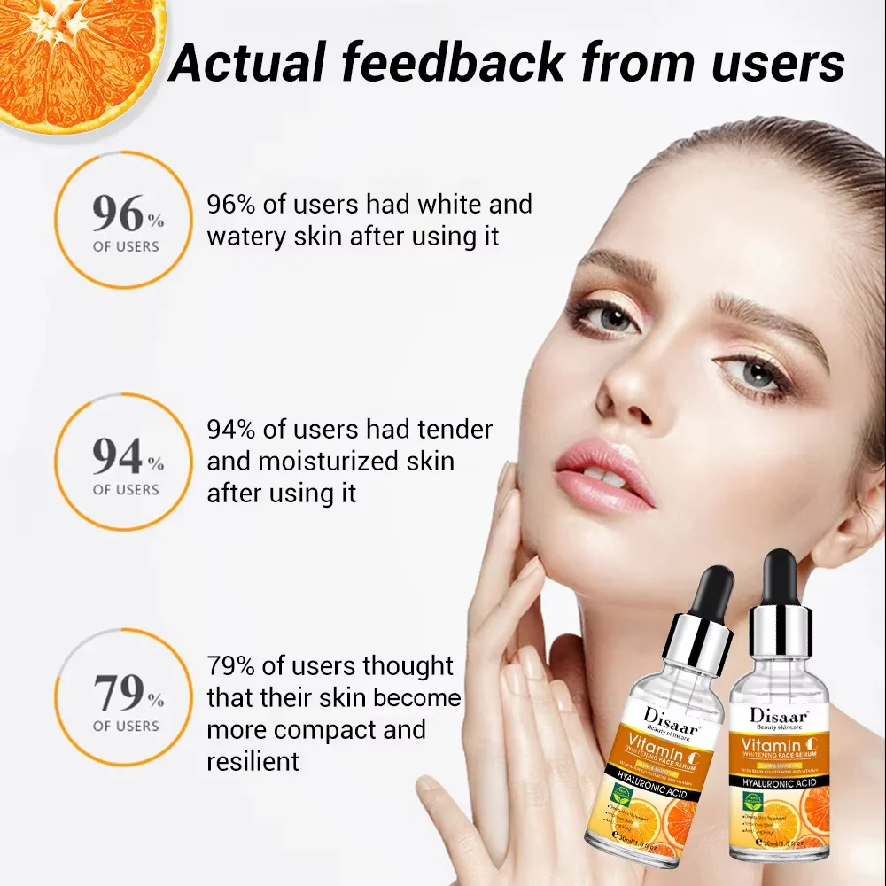 DISAAR Vitamin C Serum - Brightening & Anti-Aging with Hyaluronic Acid - 30ml - Image 5