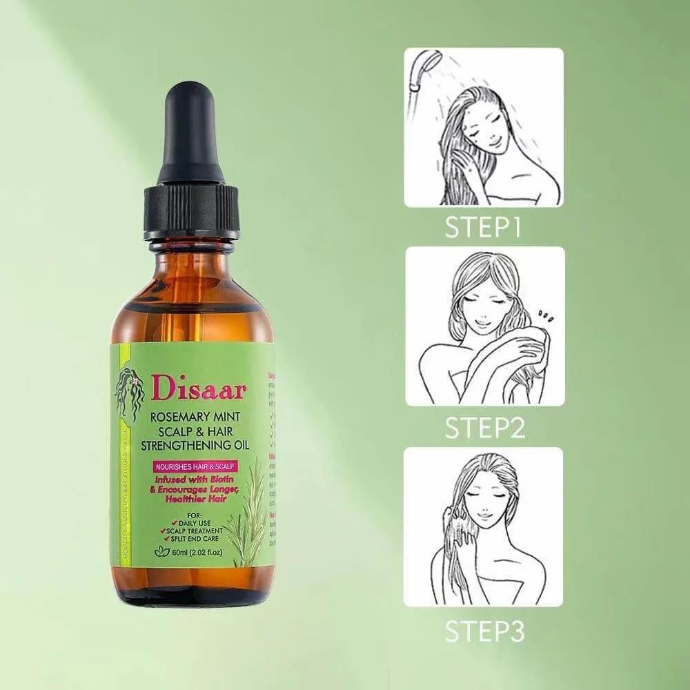 DISAAR Rosemary Mint Scalp and Hair Strengthening Oil, 60 ml - Image 3