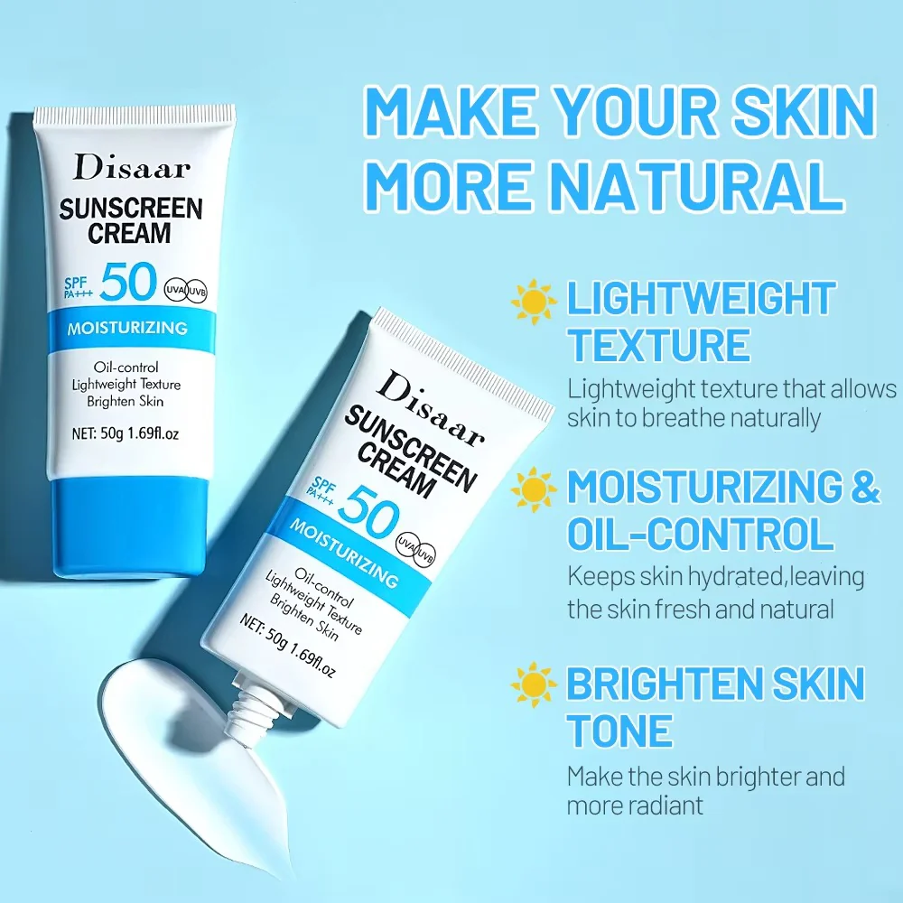 Disaar Moisturizing Sunscreen SPF 50+ PA+++ - Oil-Control - 50g - Image 3
