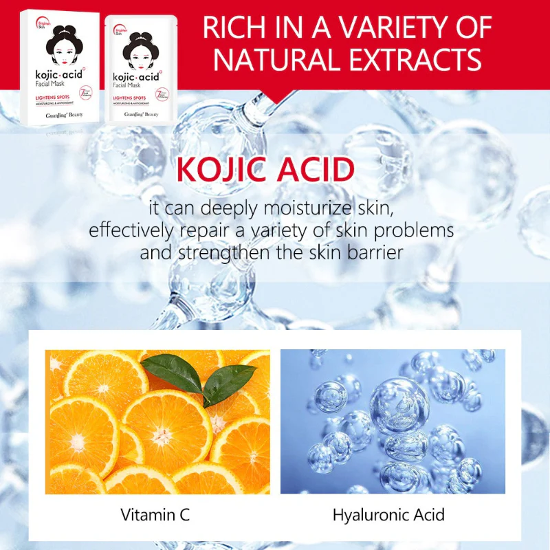 GUANJING Kojic Acid Brightening & Spot Lightening Face Sheet Mask 25ml - Image 4