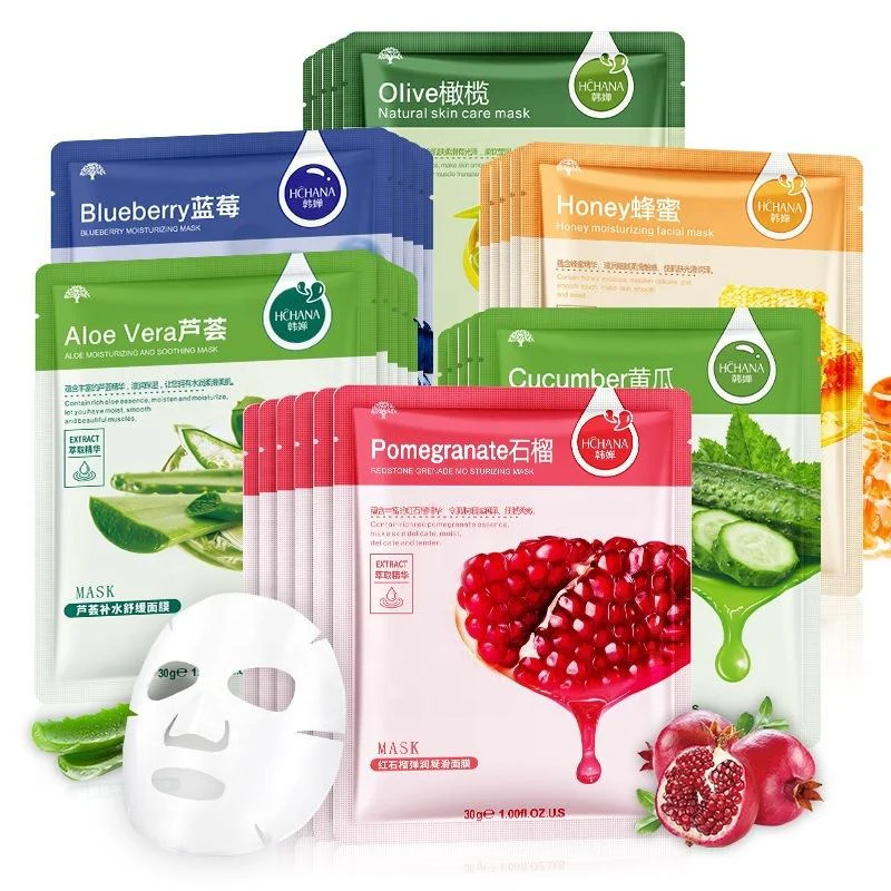 HCHANA Pack of 6 Fruit Plant Series Sheet Mask