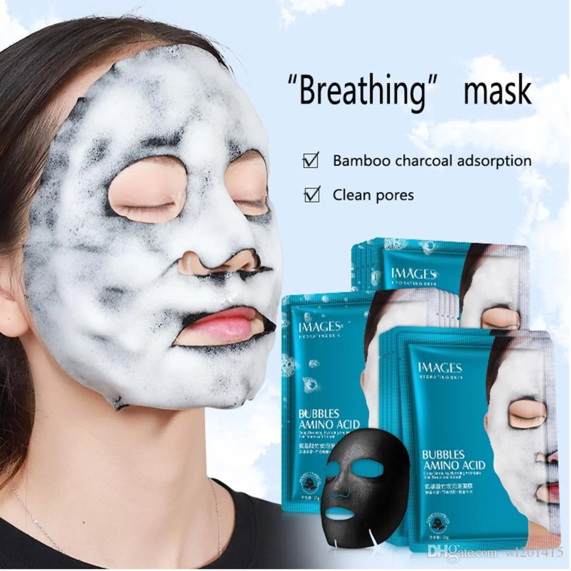 IMAGES Amino Acid Bamboo Charcoal Bubble Face Sheet Mask 25g - Image 3
