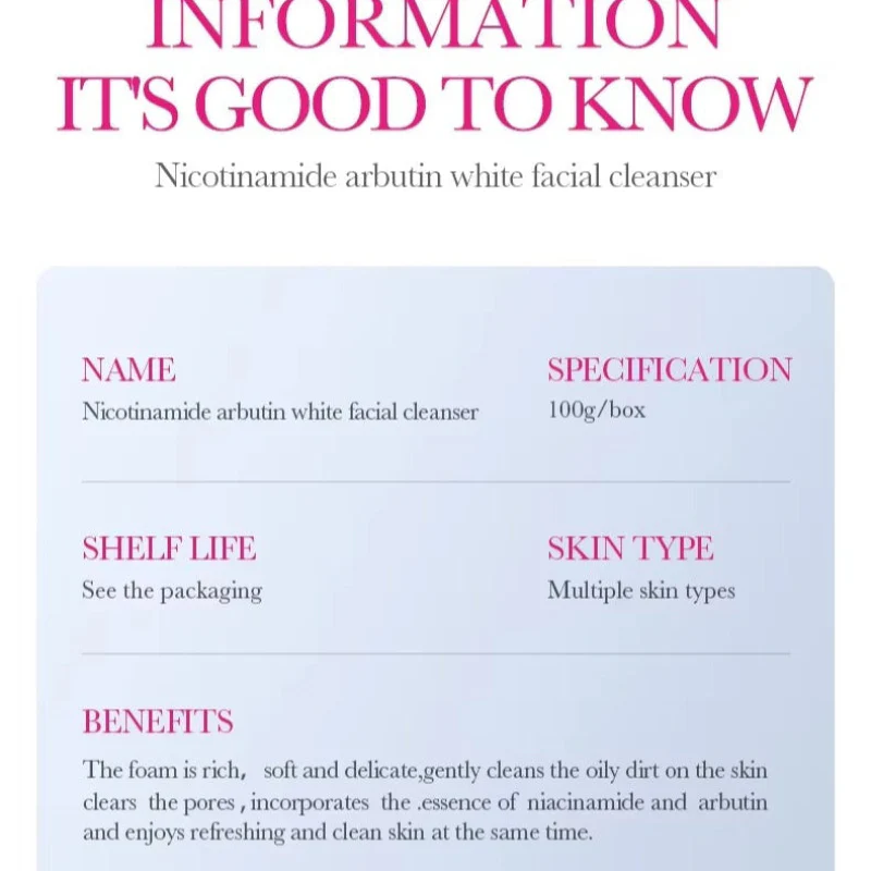 SADOER Arbutin Nicotinamide White Facial Cleanser - Image 6