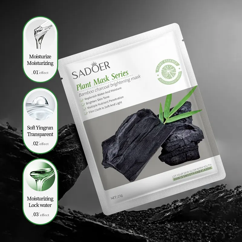 SADOER Bamboo Charcoal Brightening Face Sheet Mask - Image 3