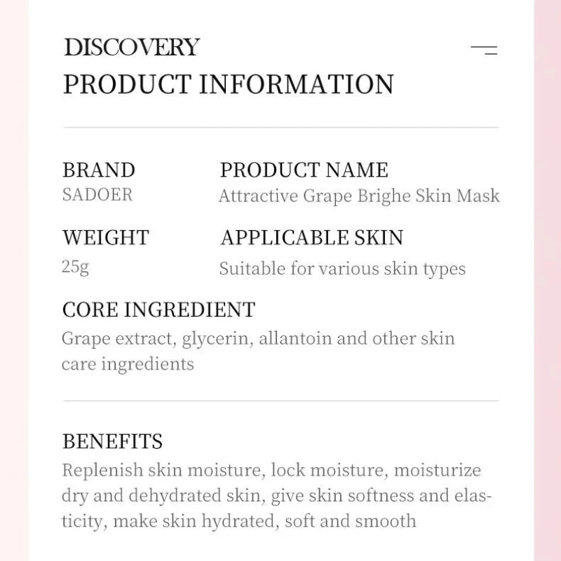 SADOER Botany And Fruits Grape Bright Skin Face Sheet Mask - Image 3