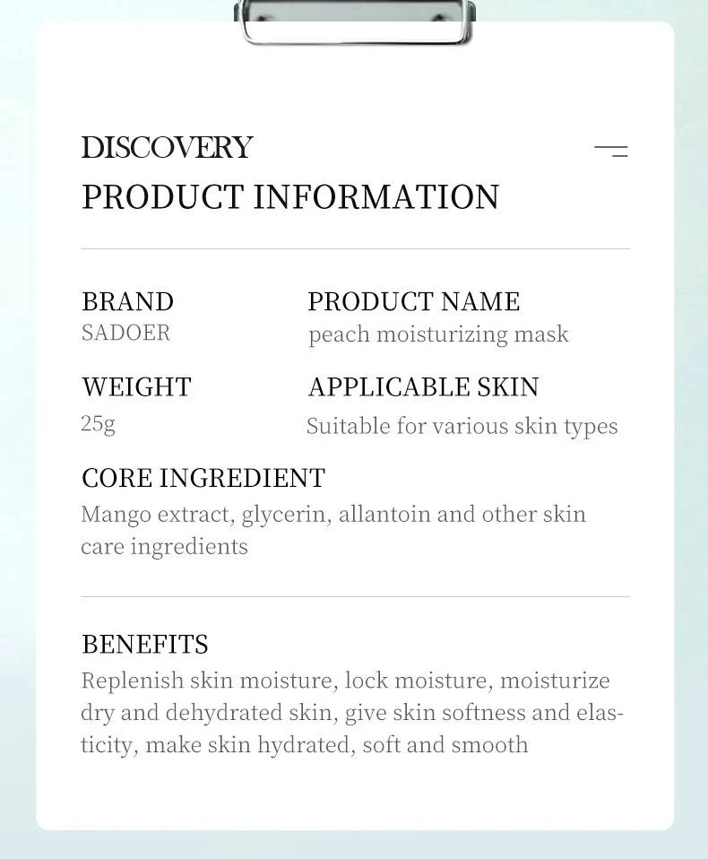 SADOER Botany And Fruits Pink Peach Moisturizing Face Sheet Mask - Image 3