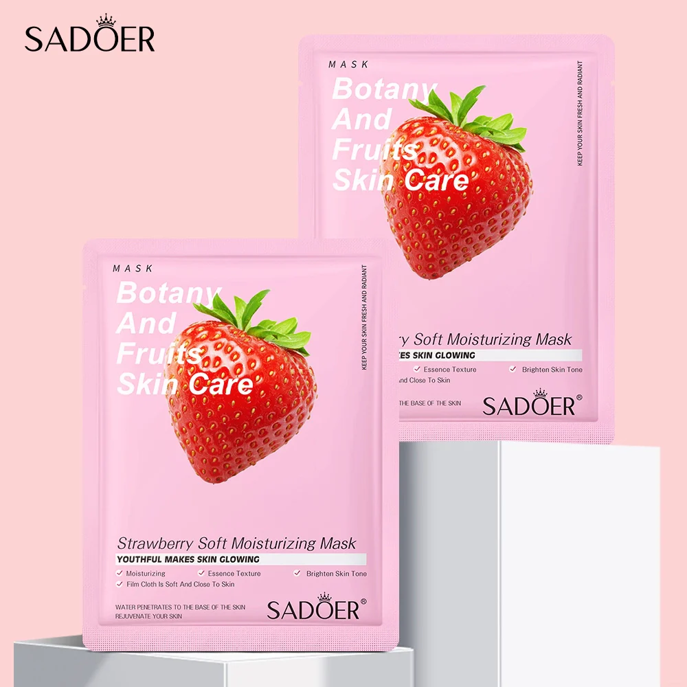 SADOER Botany And Fruits Strawberry Moisturizing Face Sheet Mask - Image 2