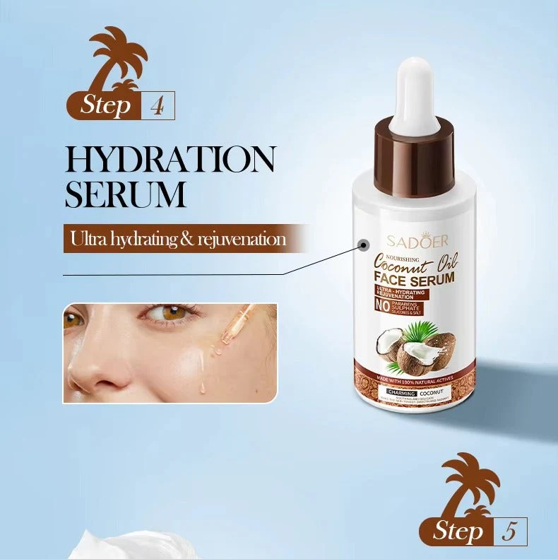 SADOER Coconut Oil 6-Piece Skincare Set | Complete Hydration & Nourishment - Image 11