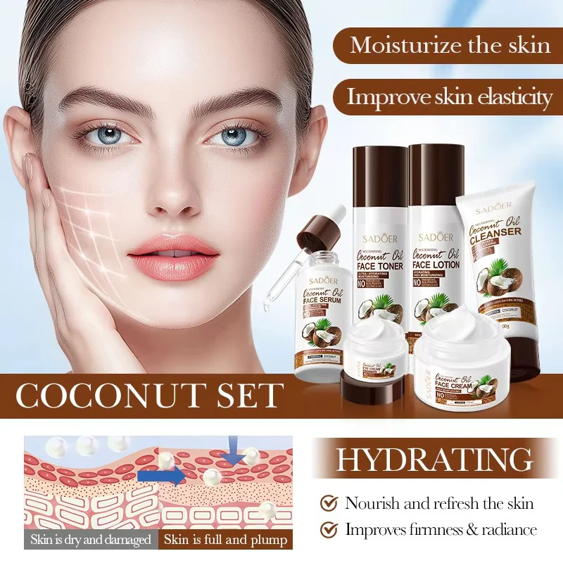 SADOER Coconut Oil 6-Piece Skincare Set | Complete Hydration & Nourishment - Image 5