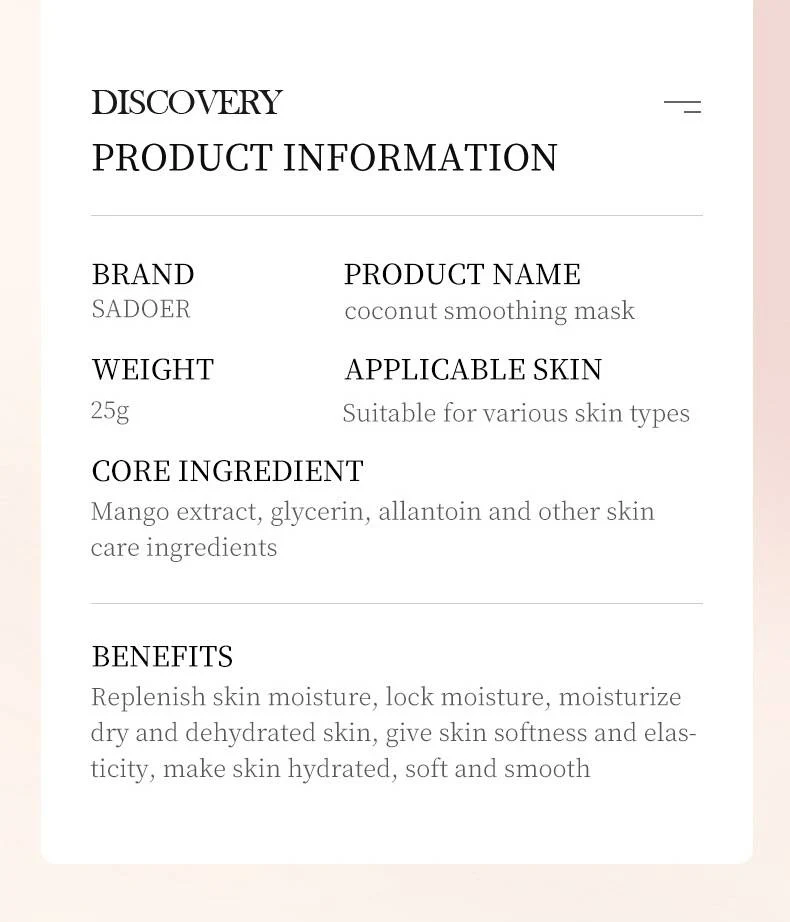 SADOER Botany And Fruits Coconut Smoothing Face Sheet Mask - Image 3