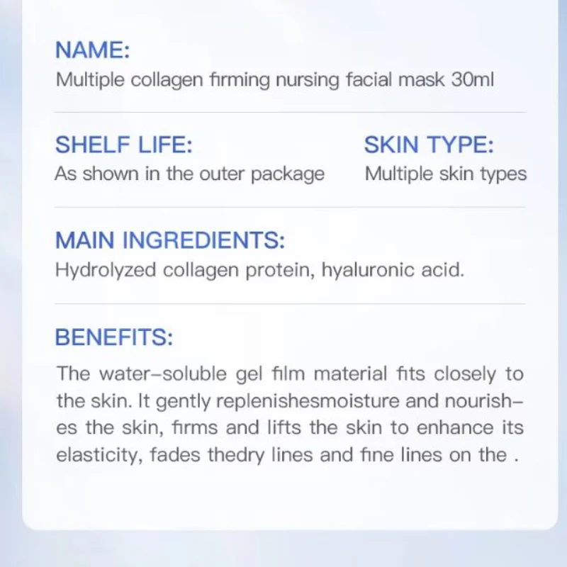SADOER Multiple Collagen Firming Nursing Facial Sheet Mask 30ml - Image 6