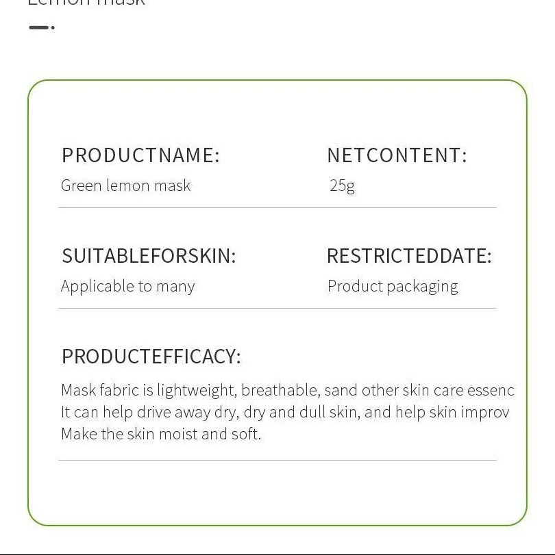 SADOER Cyan Lemon Moisturizing Face Sheet Mask 25g - Image 4