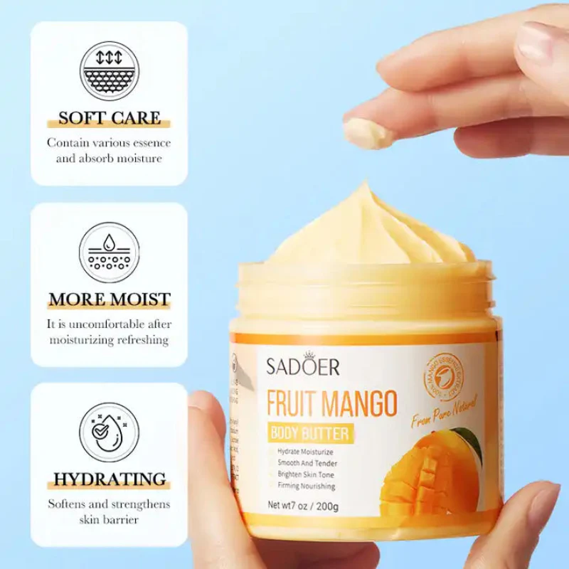 SADOER Exfoliating Body Butter Cream – Nourishing & Moisturizing Body Lotion - Image 4