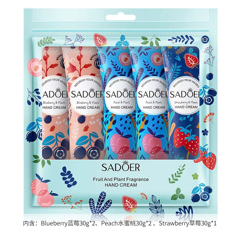 SADOER Fruit & Plant Extract Hand Cream Pack of 5 – 30g Each - Image 3
