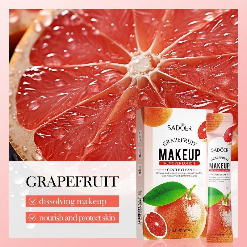 Sadoer Grapefruit Makeup Remover Lotion 5ml*10Pcs - Image 2