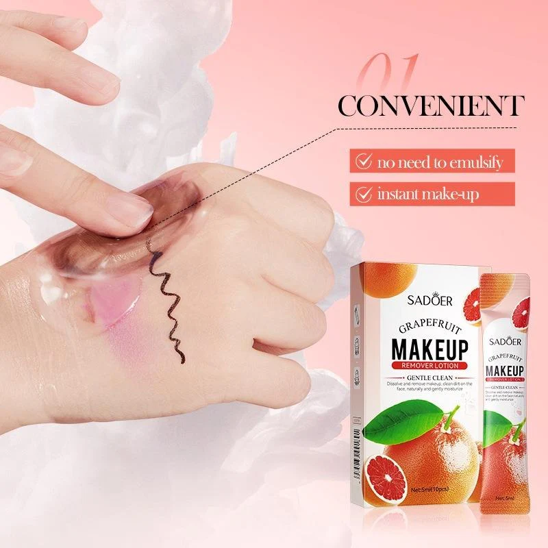 Sadoer Grapefruit Makeup Remover Lotion 5ml*10Pcs - Image 3